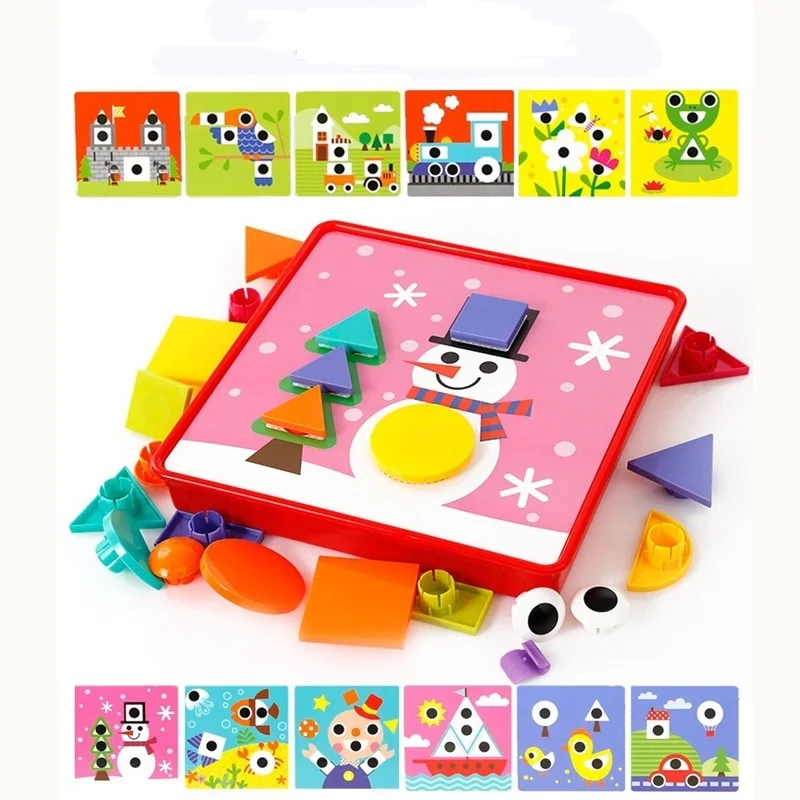 Детские Игрушки для раннего обучения мультфильм гриб ногти Пазлы Красочные DIY 3D