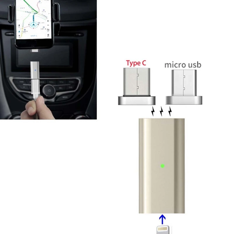 Магнитный адаптер Lightning для Micro usb type C для Android S8 S7 LG