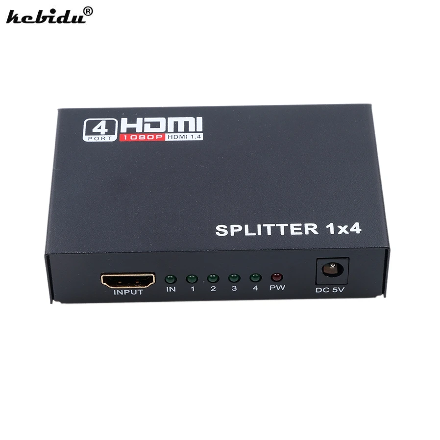 ГОРЯЧАЯ Оригинальная 5 1 Гбит/с совместимому с HDMI сплиттер 1X4 4 Порты и разъёмы