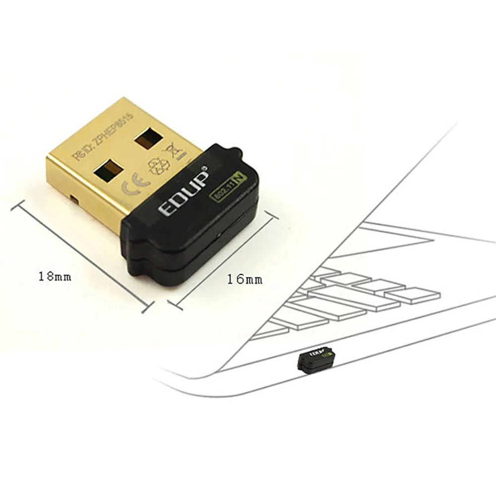 Мини USB 150 Мбит/с 802.11n Wi Fi адаптер беспроводная сетевая карта EDUP набор микросхем