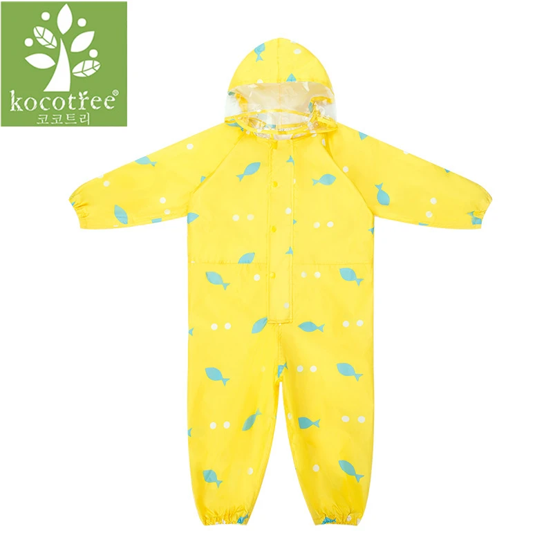 

1-6 Years Old Children Raincoat Kids Jumpsuit Boys Girls One-Piece Cartoon Hooded Raincoat Suit Colourful Rainwear Baby Rompers