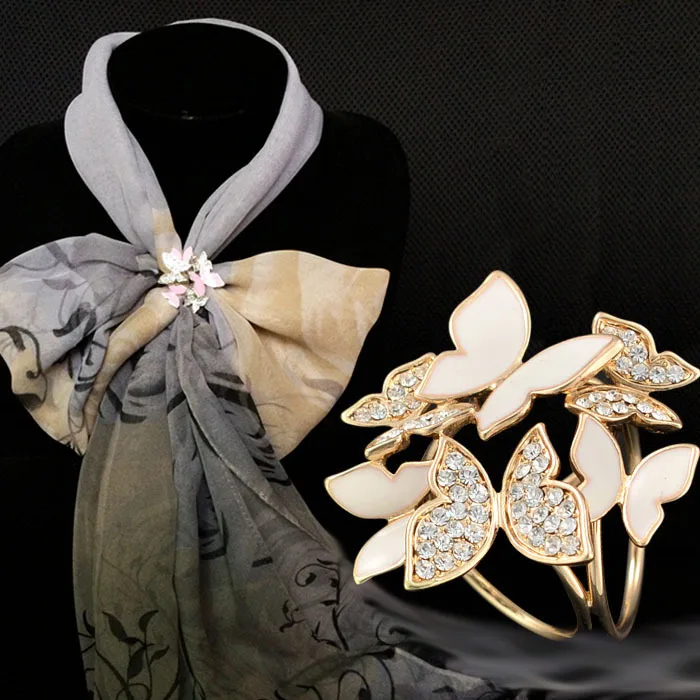 Женская модная брошь в виде бабочки|scarf clip|rhinestone brooch pinrhinestone |