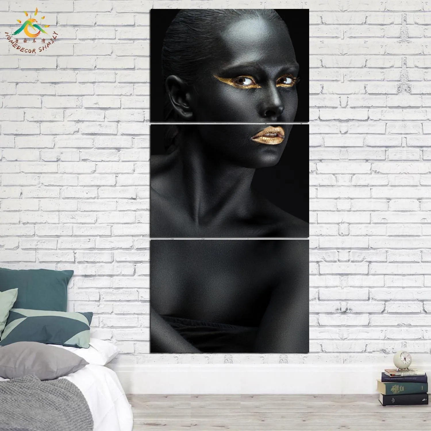 

Make Up Black Fashion Picture And Poster Canvas Painting Modern Wall Art Print Pop Art Wall Pictures For Living Room 3 PIECE