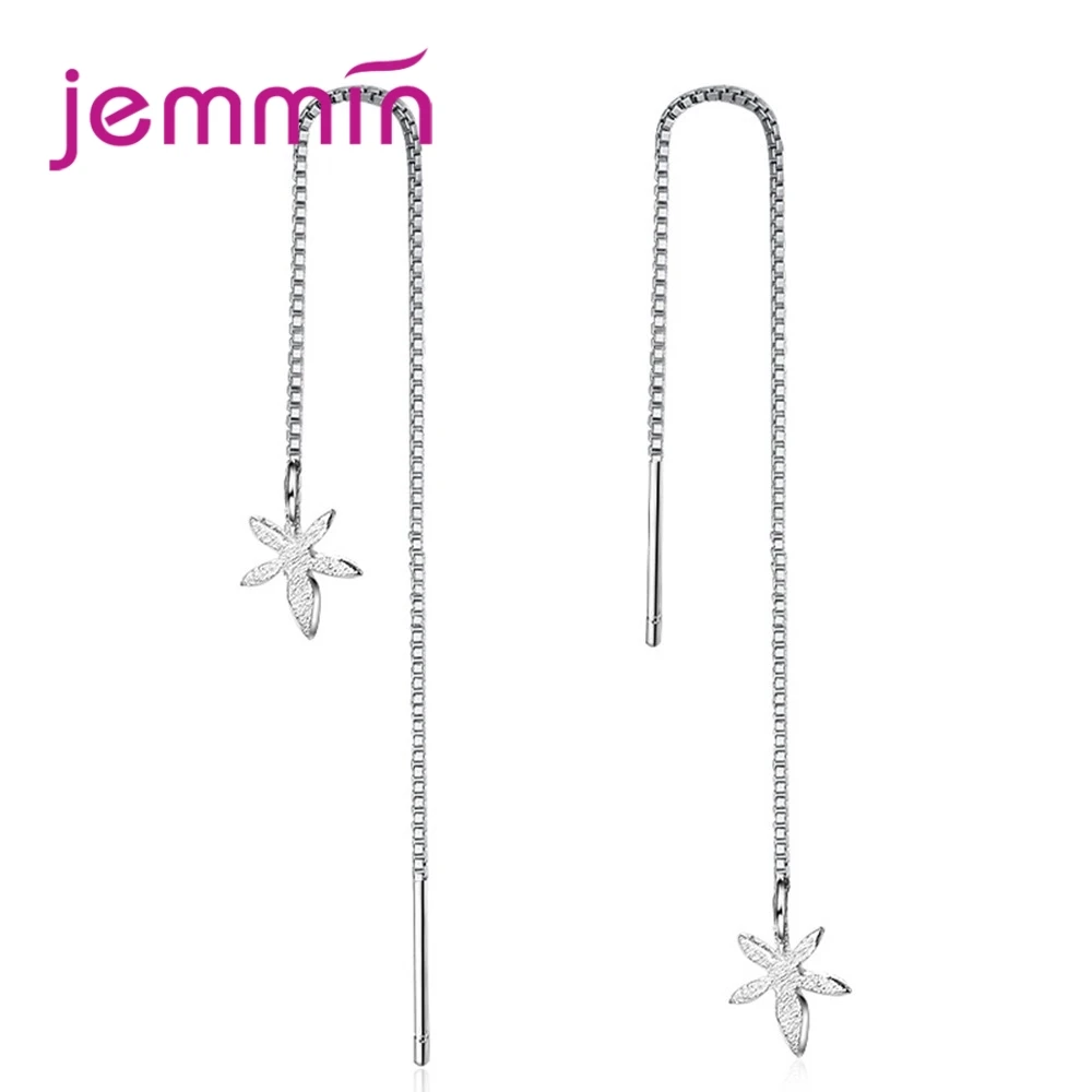 Серьги женские из серебра 925 пробы с тонкой цепочкой | Украшения и аксессуары
