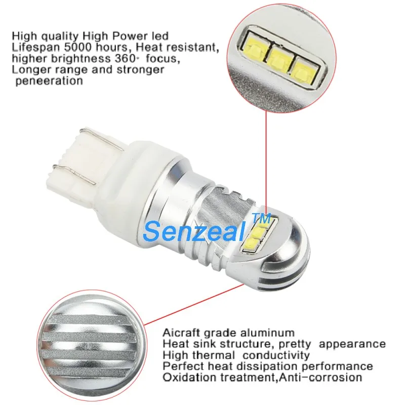 2x T20 LED 30 Вт 6SMD CREE Chip W21W Автомобильные светодиодные задние лампы 7443 сигнал поворота