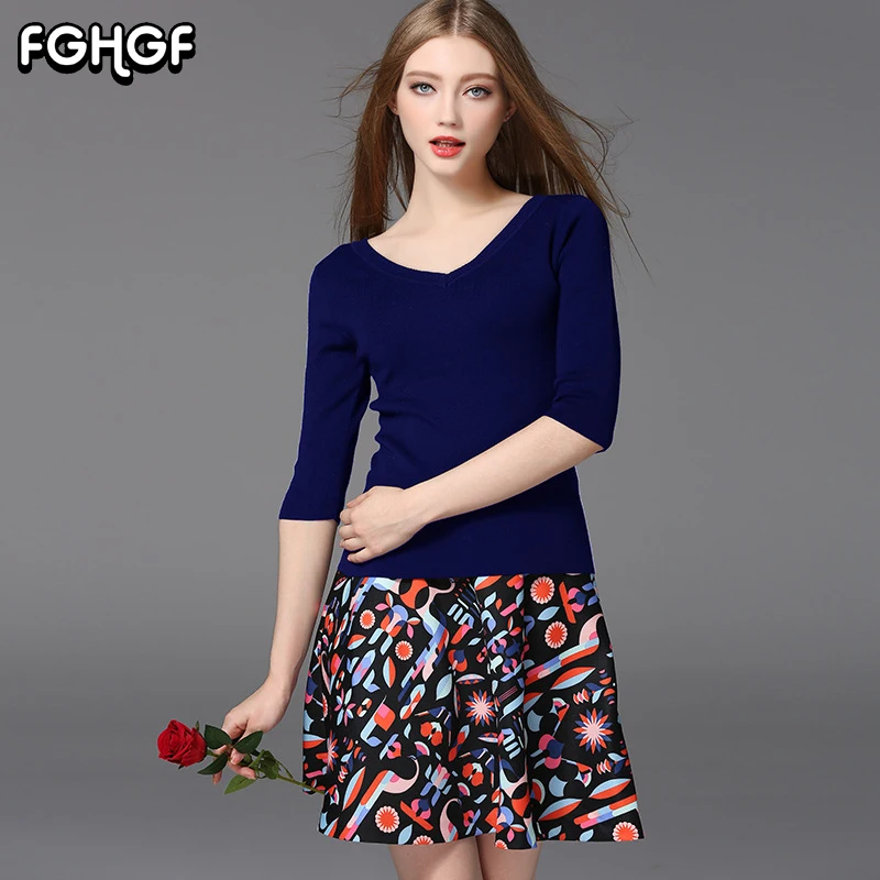 Fghgf тонкие элегантные женские офисные пуловер свитер Для женщин Лето три
