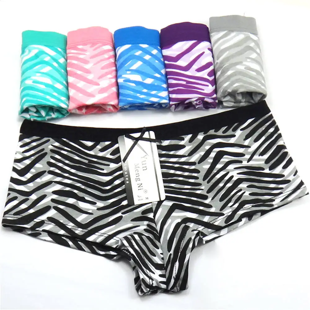 Color C--3 pcs 3 шт./партия, сексуальные женские трусы, боксеры, хлопковые трусы, женское нижнее белье размера плюс, шорты для девушек с принтом Kawaii - Цвет: Color C--3 pcs