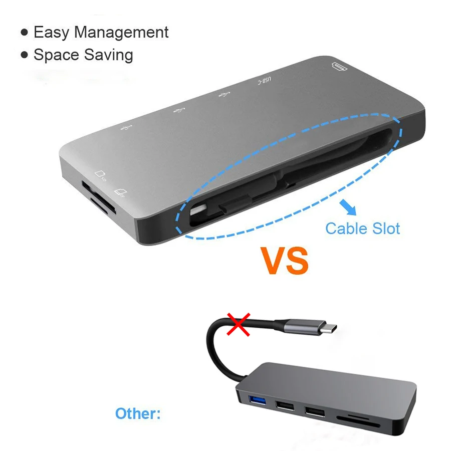 Новый 7 в 1 USB C концентратор на 3 * 0 складной кабель Type порт адаптер для lightning 4K HDMI