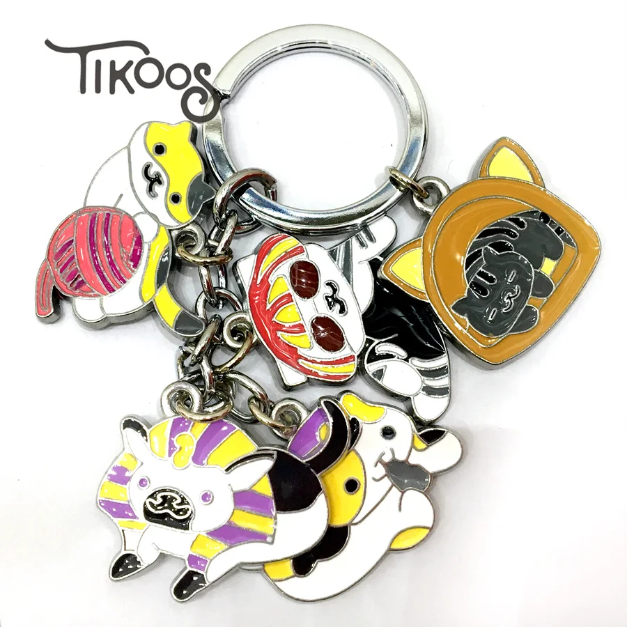 Модная бижутерия брелок с мультяшным рисунком кота для ключей подарок|keychain