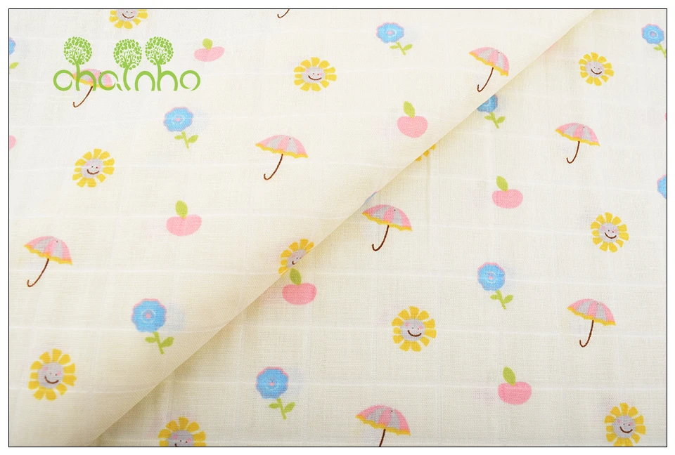 Chainho, 6 шт./лот, мультфильм серии, хлопок марля ткань, двойной слой для DIY шитья и квилтинга детское банное полотенце, подгузники, нагрудники материал