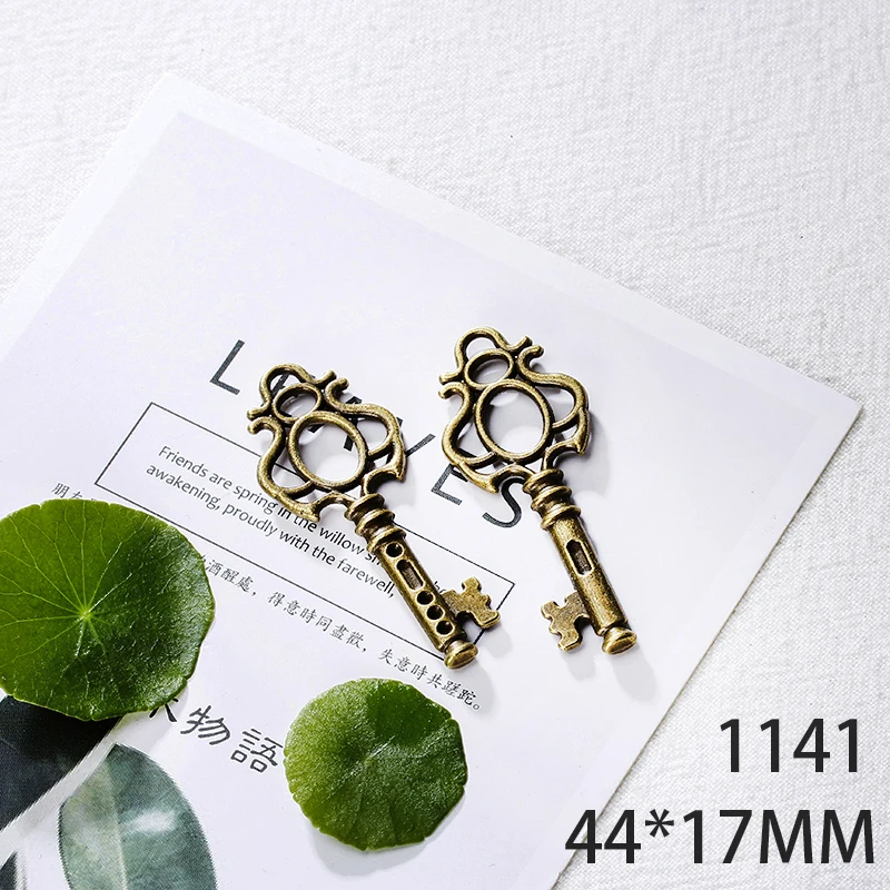 

44*17mm 6pcs Key Alloy Pendant For Diy Jewelry Making 2 Colors Antique Silver Antique Bronze No.1141