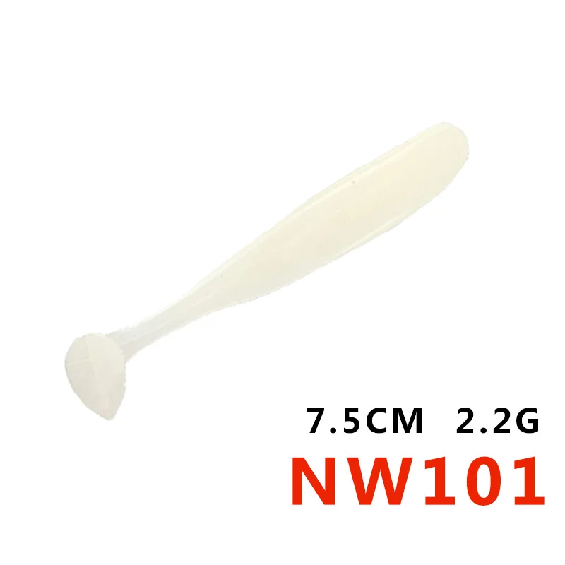 NW101 Noeby T-tail Мягкие силиконовые приманки Светящиеся 5 см/7,5 см/9 см пластиковые воблеры мигающие рыболовные приманки для ловли окуня leurre peche - Цвет: NW101