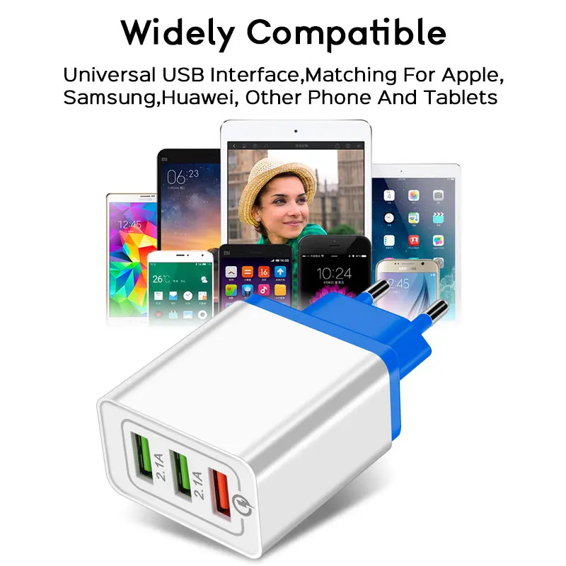 USB Charger quick charge 3.0 QC3.0 Fast Charging Adapter For iPhone Samsung Xiaomi Mobile Phone EU Plug Wall | Мобильные телефоны и