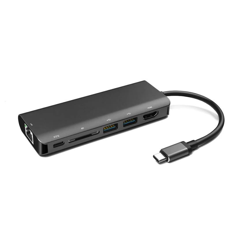 Адаптер USB C к Ethernet с разъемом HDMI 3 0 6 портов RJ45 Lan Сетевой адаптер для Macbook PD|usb c to