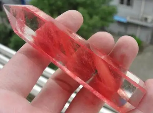 

1 шт. новый красивый красный кварц хрустальный одноконечный палочка Исцеление Лидер продаж
