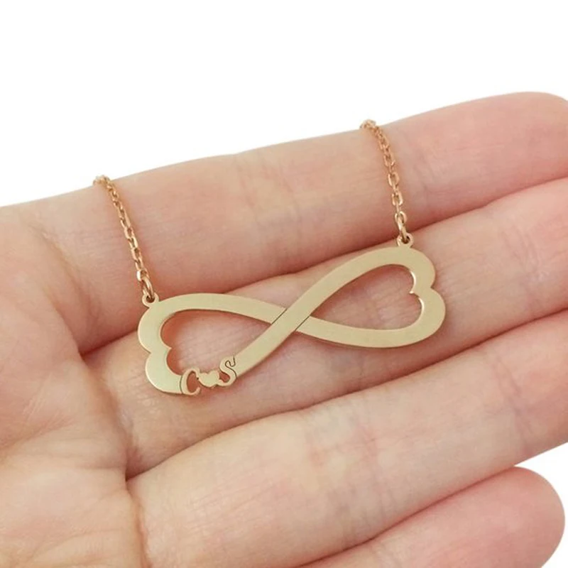 

Ufine Personalized Two Initial Necklace with Heart infinity shape pendant Necklace cooper high quality pendant necklace N2110
