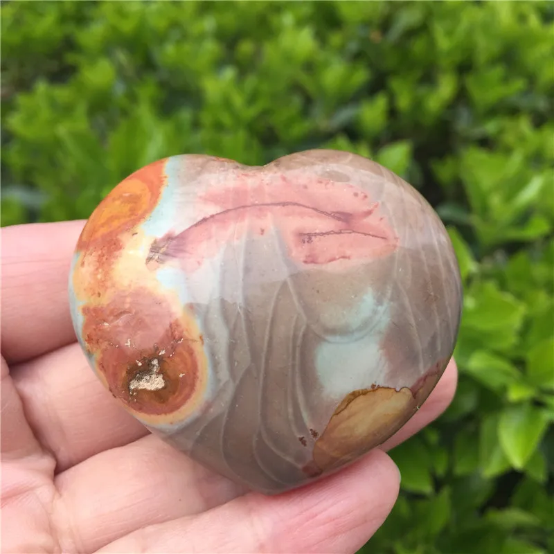 1 шт. Красивый природный морской камень сердце полированный драгоценный для