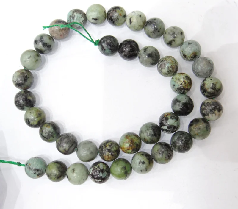 Wholesale Natural African Turquoises Stone Round Loose Beads 4 6 8 10 12mm Fit DIY Charms Bracelet For Jewelry Making | Украшения и