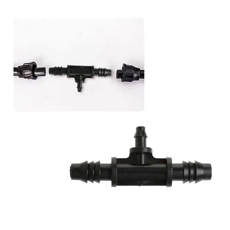 Новый 3 сторонний пластиковый колючий соединитель трубы шланг 4/7 мм 8/12 полива