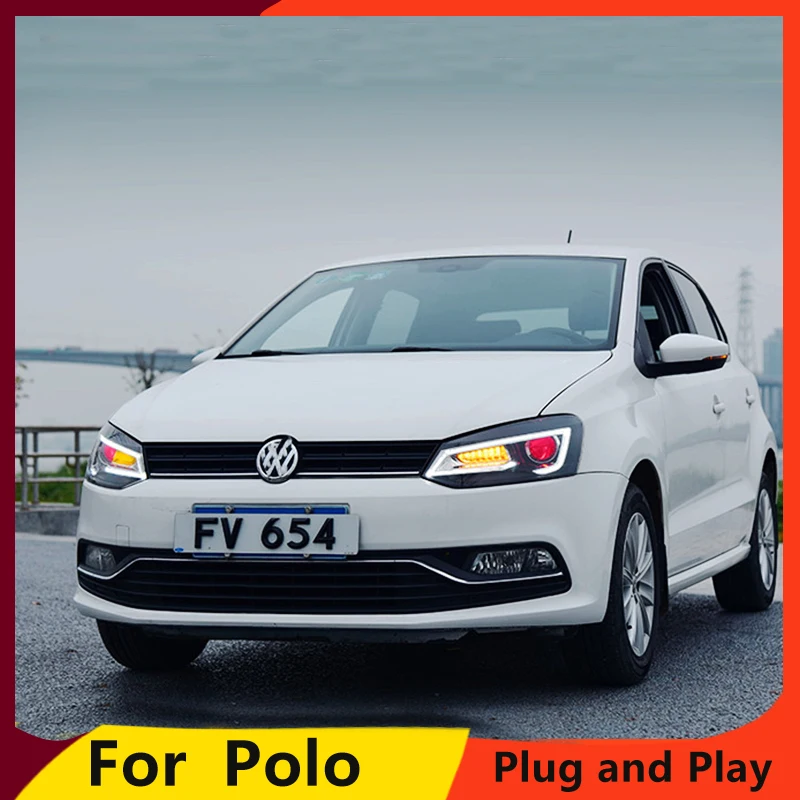 

KOWELL Car Styling 2009-2015 for VW Polo Headlights New Polo LED Headlight Cruiser drl Lens Double Beam H7 HID Xenon