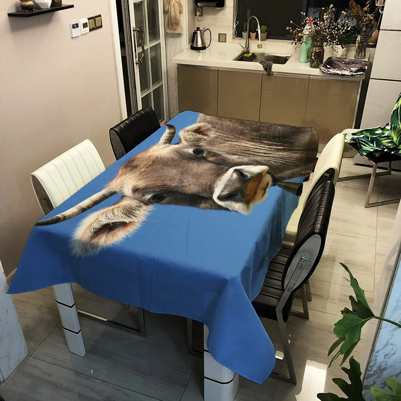 3d скатерть с животными креативные зеленые растения Фламинго узор полиэстер удобная Водонепроницаемая скатерть крышка для детей