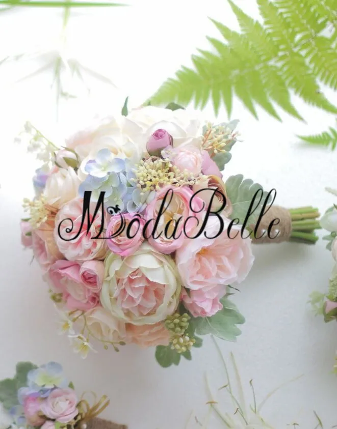 Искусственный розовый букет невесты modabelle на свадьбе настоящий свадебный ручной