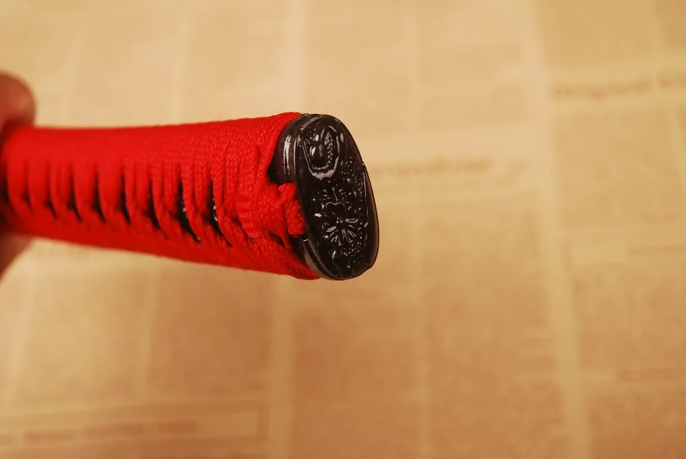 Изящный набор деревянных поделок ручка Tsuka из красного шелка Ito черного Rayskin и