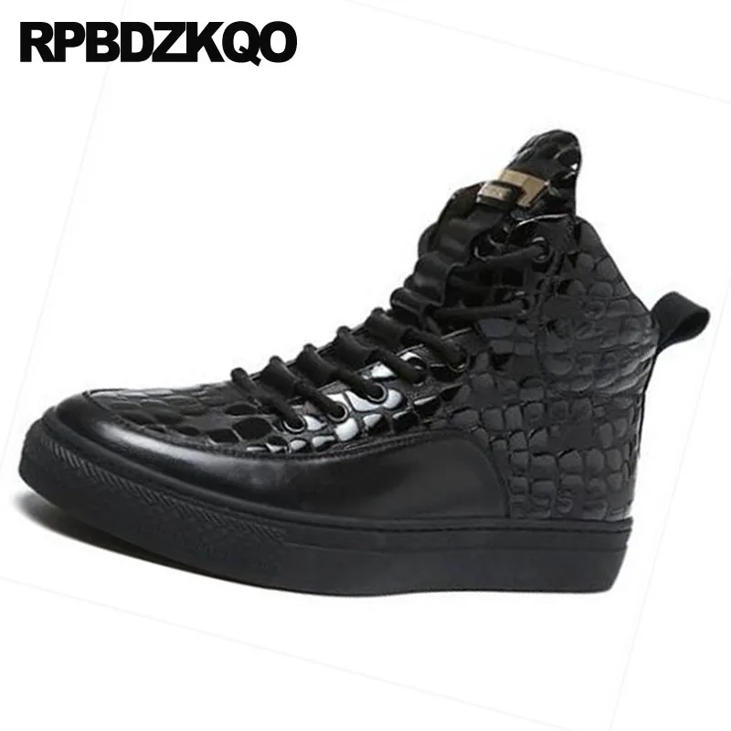 Мужские черные лакированные кожаные ботинки обувь из натуральной кожи