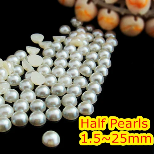 Бесплатная доставка ~ жемчужный белый цвет 1 5 мм 2 4 6 8 10 12 14 круглый полужемчуг из