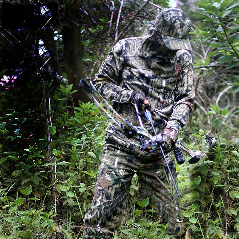 Bionic Ghillie Suits Jungle Camouflage Clothing Tactical Sniper Unisex Elastic Breathable Hunting Clothes Summer Fishing
