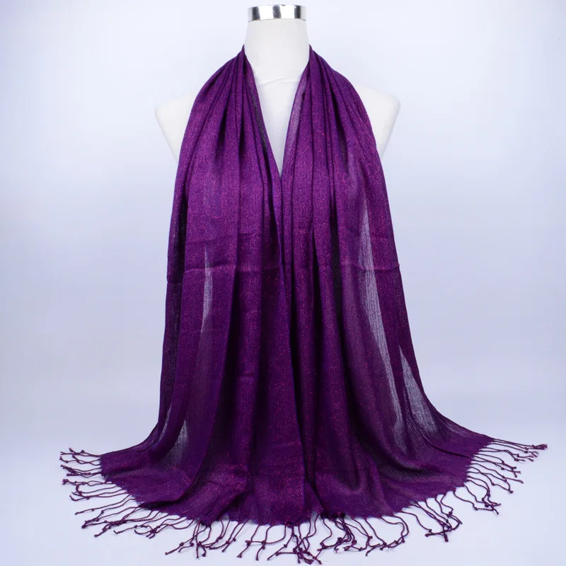 Мусульманский однотонный мягкий женский шарф 20 цветов женские летние тонкие