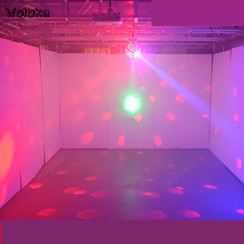 Вращающийся Стразы Кубик Рубика Форма RGBW LED переносное потолочное освещение