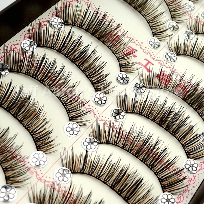 10 пар коричневых накладных ресниц ручной работы модные лахские глаза