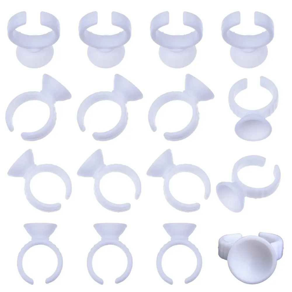 Кольца для макияжа держатель клея татуировки одноразовые пластиковые кольца