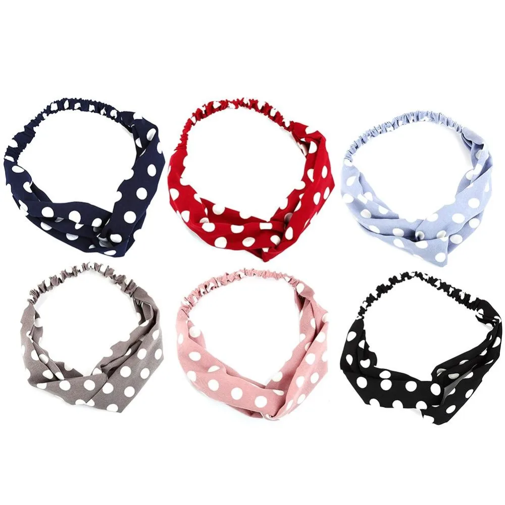 41 Types Plaid Knot Dot Headband Turban Elastic Hairband Head Wrap Hair Accessories for Women Girls Striped Headwear |