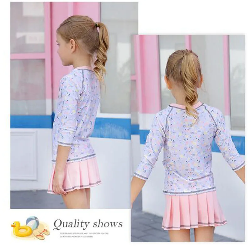 От 2 до 16 лет милые детские купальники с цветочным рисунком для девочек брендовая