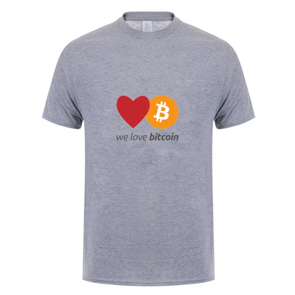 Мы любим два шага Bitcoin Для мужчин футболка 2018 Креативный дизайн Биткоин с