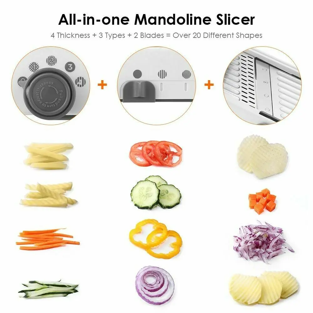 

Multipurpose Vegetable Fruit Slicer Professional Quick Vegetable Cutter Chopper Grater with Adjustable Blades accessories