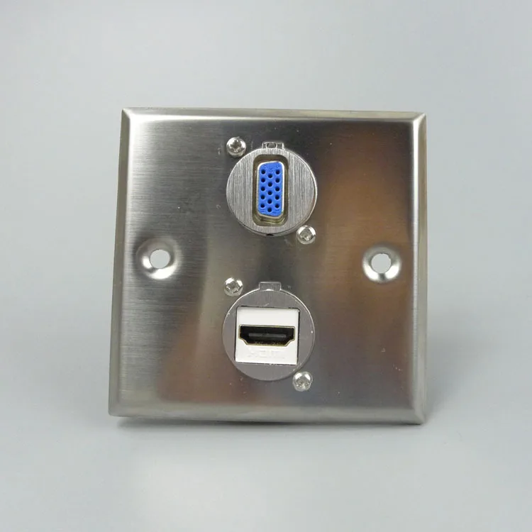 

Настенная пластина из нержавеющей стали VGA + hdmi с разъемом «Мама-мама»