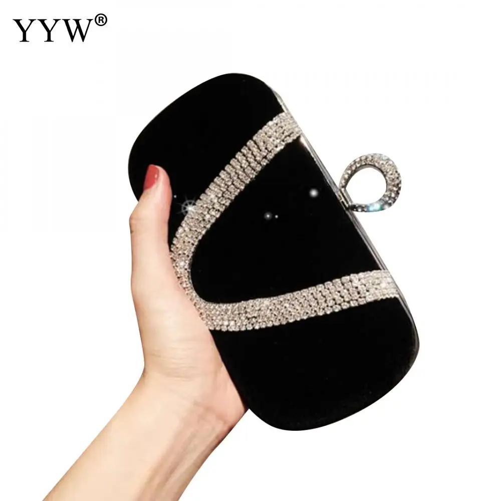 Мини сумка кошелек со стразами и кольцом на палец вечерние сумки с бриллиантами