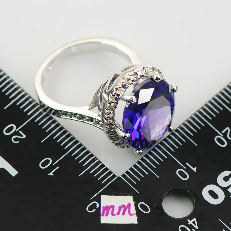 Purple Crystal Zircon Fashion Women 925 Sterling Silver Ring F976 Size 6 7 8 9 10 | Украшения и аксессуары