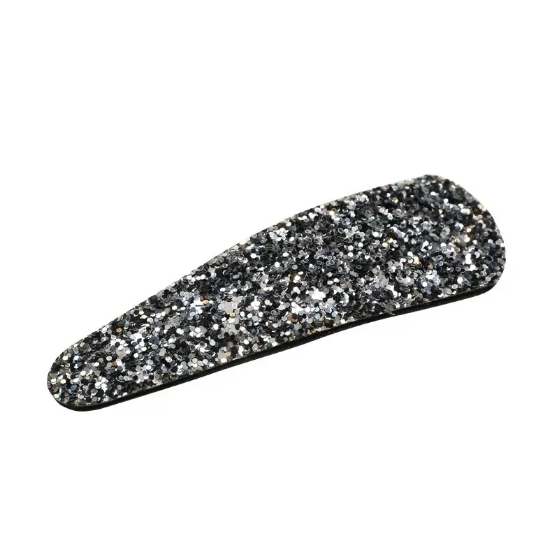 Large black silver 1 шт. новая корейская мода цвет блестки заколка в виде геометрических фигур в форме капли женские аксессуары для Волос Стайлинг для волос acces - Окраска металла: Large black silver