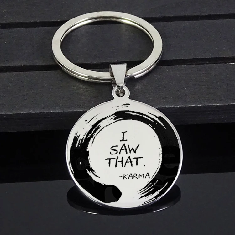 Брелок с надписью I SAW THAT Circle Charm Karma брелок ювелирный для мужчин и женщин YP6963