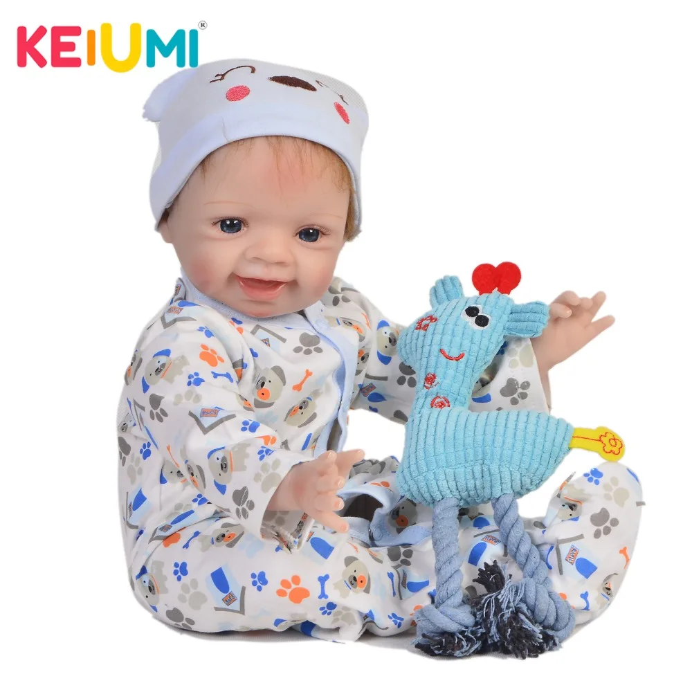 KEIUMI 22 дюйма модные куклы Reborn PP Хлопок тело 55 см реалистичные силиконовые