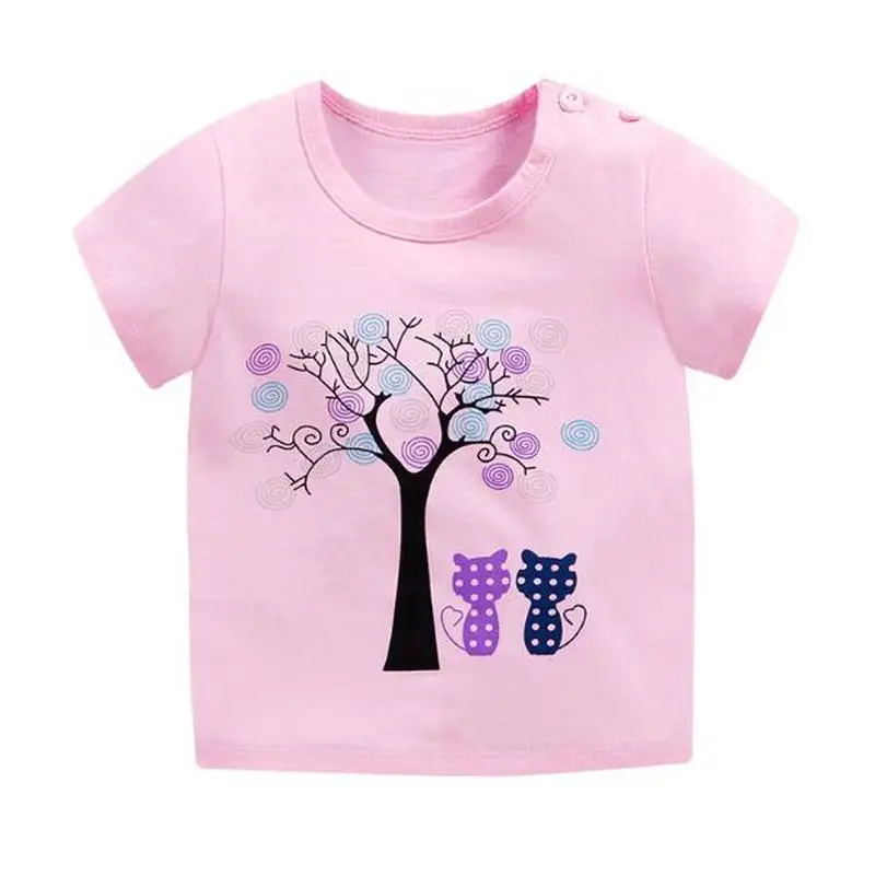 Детская футболка с коротким рукавом летняя хлопковая одежда для девочек детская