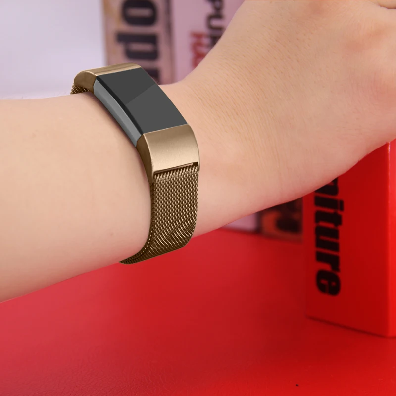 JKER нержавеющая сталь Магнитная Миланская петля ремешок для Fitbit Charge 2 замена Браслет ремешок для Fitbit Charge 3 ремешок для часов