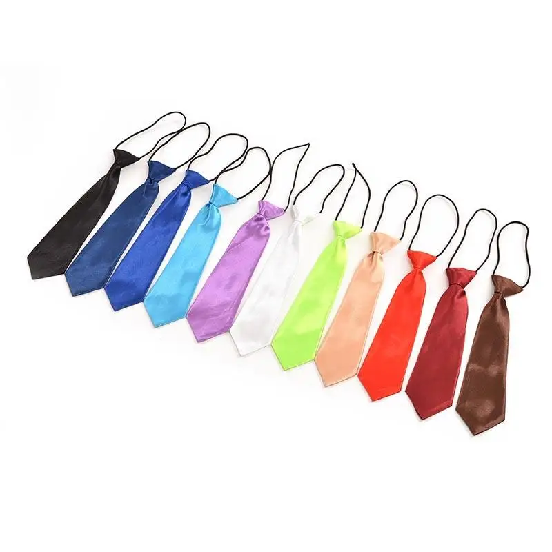 

Boy Tie Kids Baby School Student Wedding Necktie Neck Tie Elastic Solid Color Black Blue Gentleman Blaze Accessories Neck Tie
