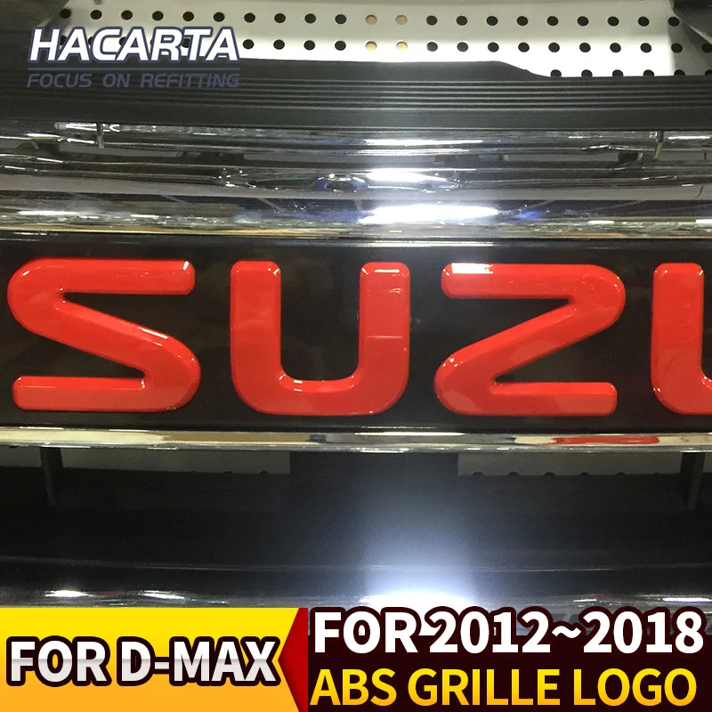 Передняя решетка с логотипом для 2012 2019 Модели Isuzu D max красный логотип красными