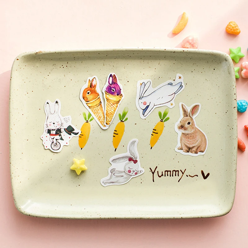 Креативные ПВХ наклейки много милых кроликов Hello rabbit фотоальбом декоративная