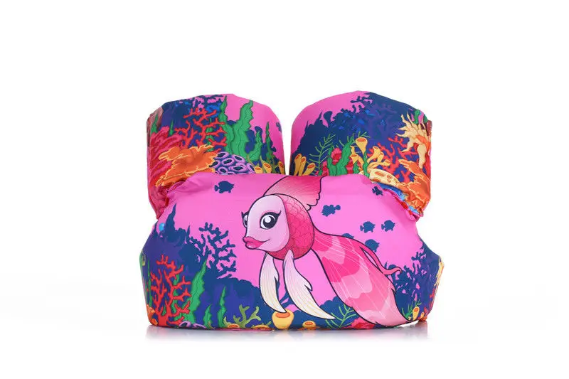 Pink Fish Hot Toddler Life Jacket Kids Swim Vest Arm Bands Swimming Buoyancy Aid Pool Wear Float Safe - Цвет: Pink Fish